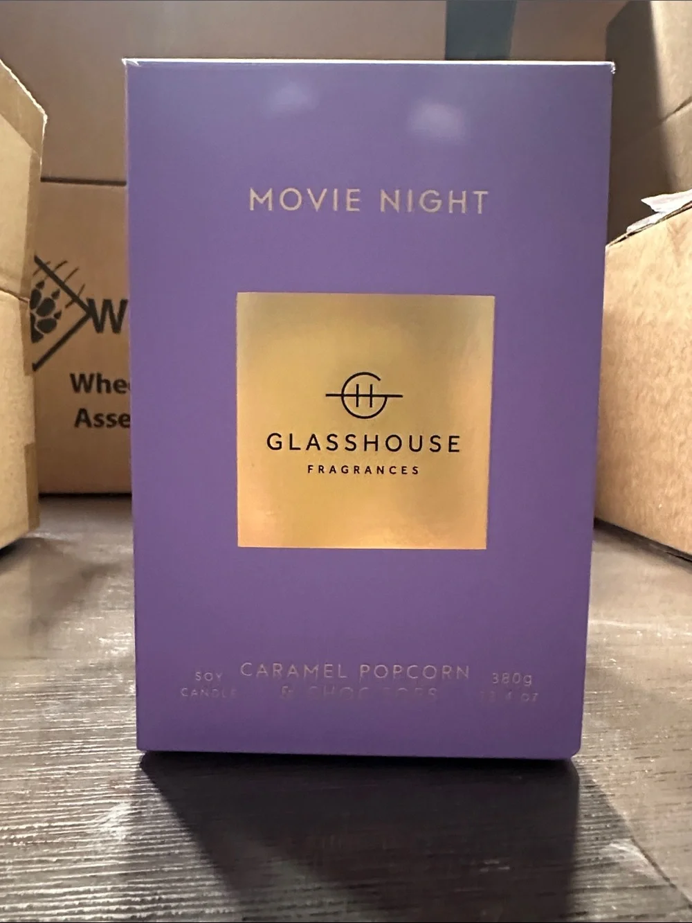 Glasshouse Movie Night Caramel Popcorn Candle - Purple